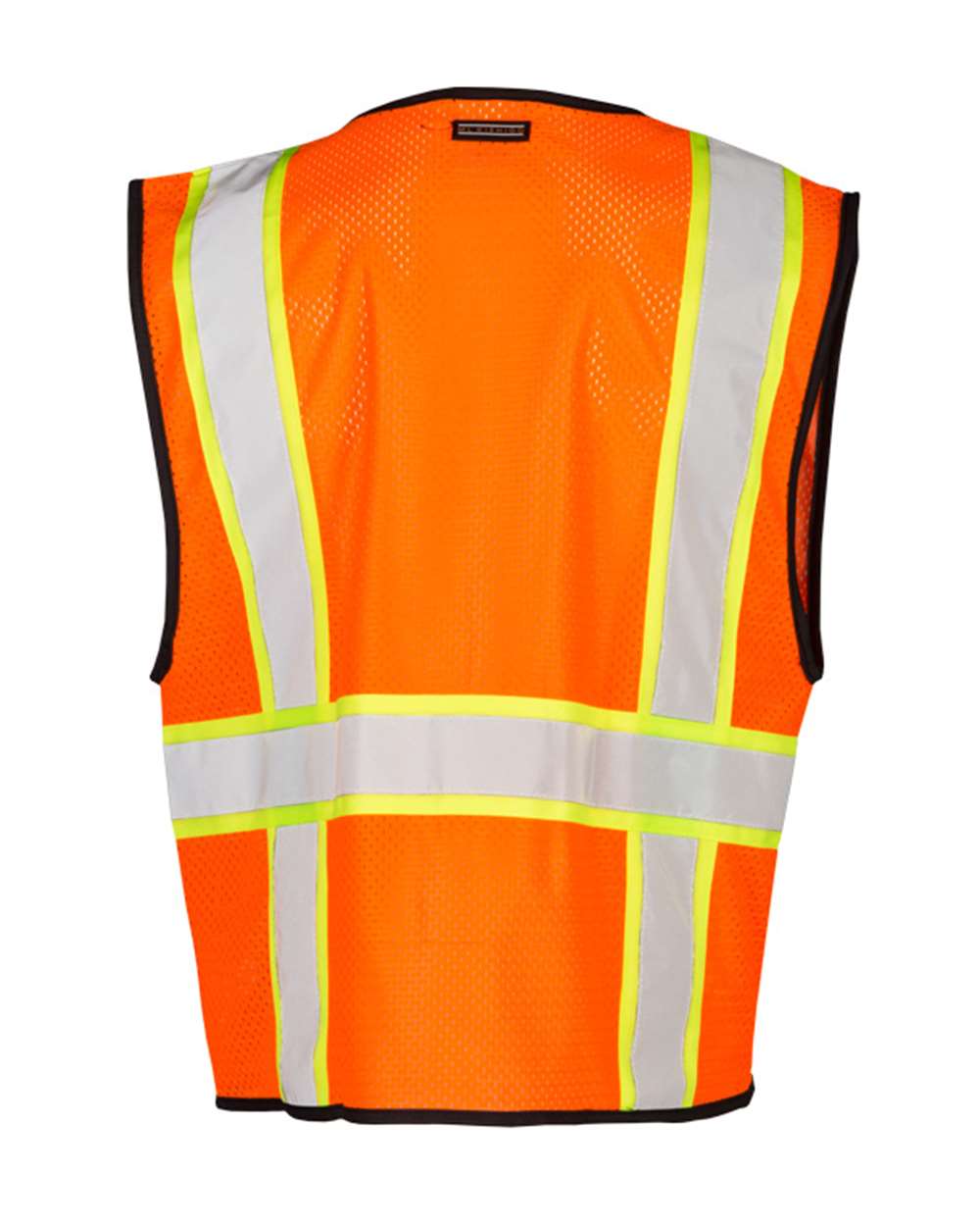 Rear View of Orange Chemically Treated Contrast Mesh Vest - FM527-528