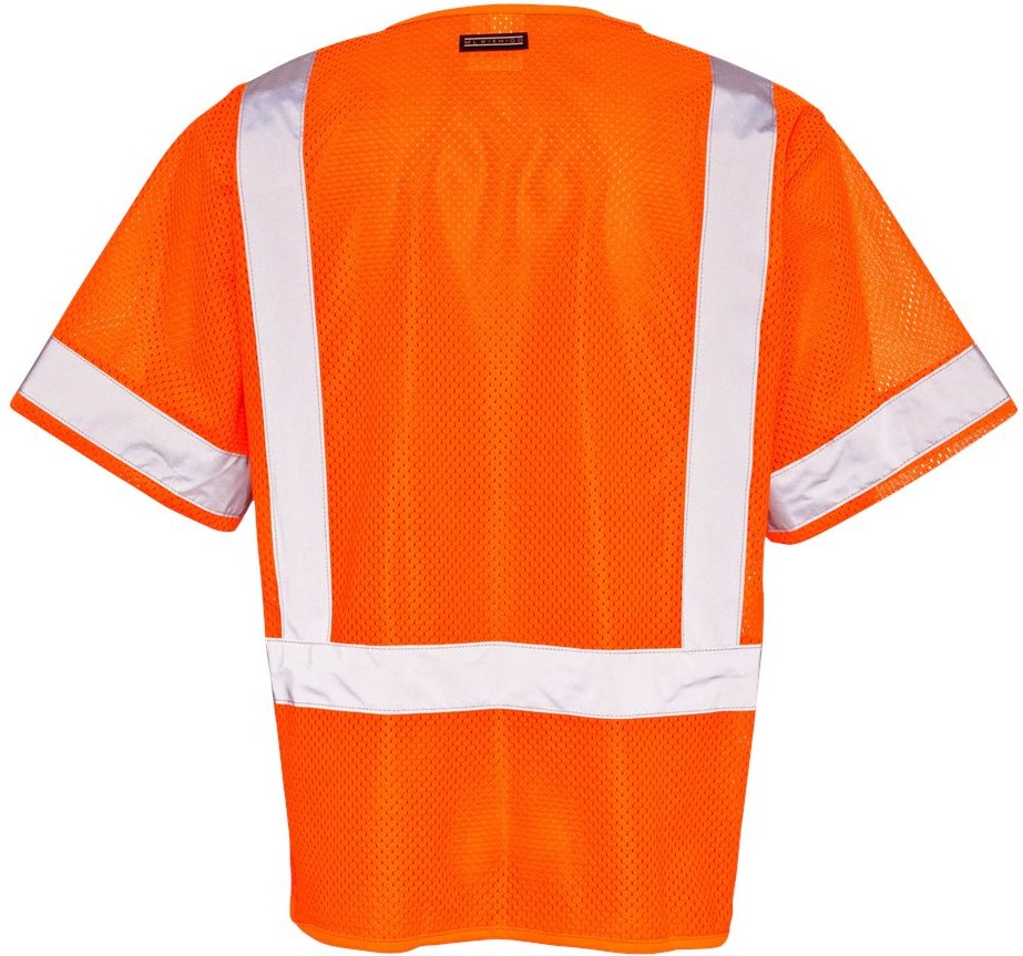 Rear View of Orange Class 3 Economy Vest - 1264-1265