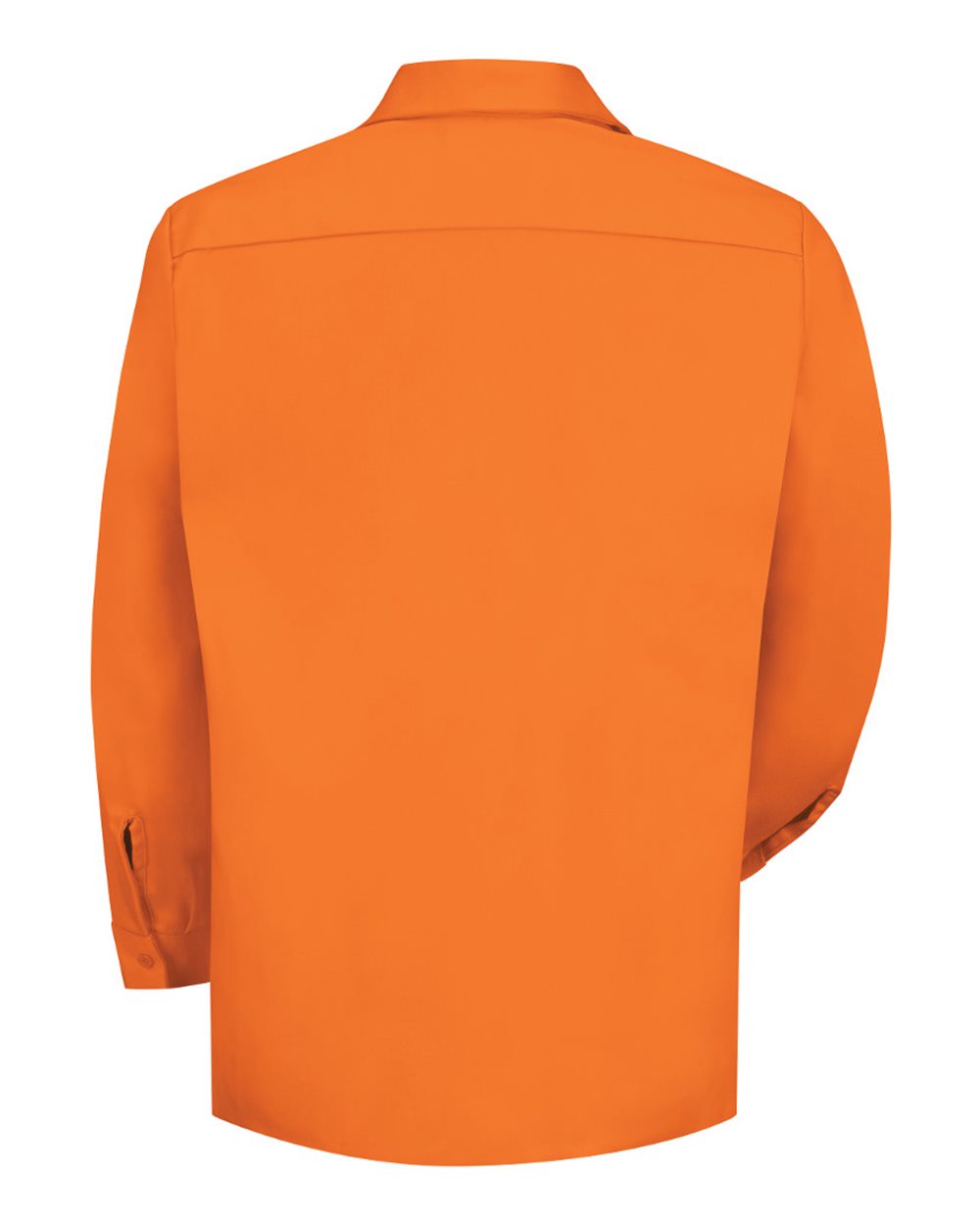 Front View of Orange Cotton Long Sleeve Uniform Shirt - Tall Sizes - SC30T