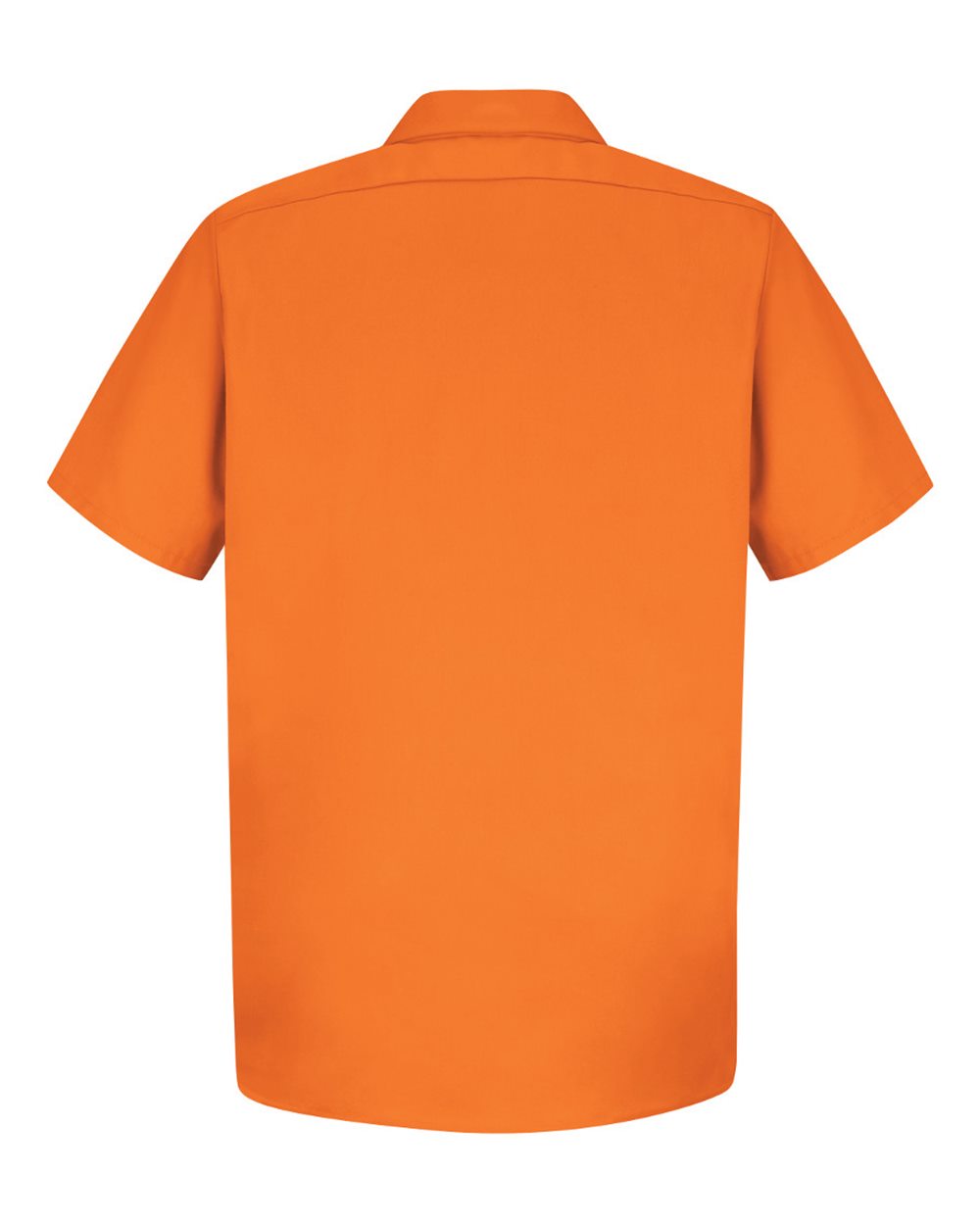 Front View of Orange Cotton Short Sleeve Uniform Shirt - SC40