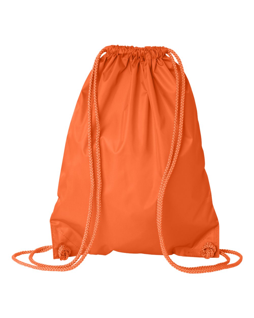 Front View of Orange Drawstring Pack with DUROcord - 8881