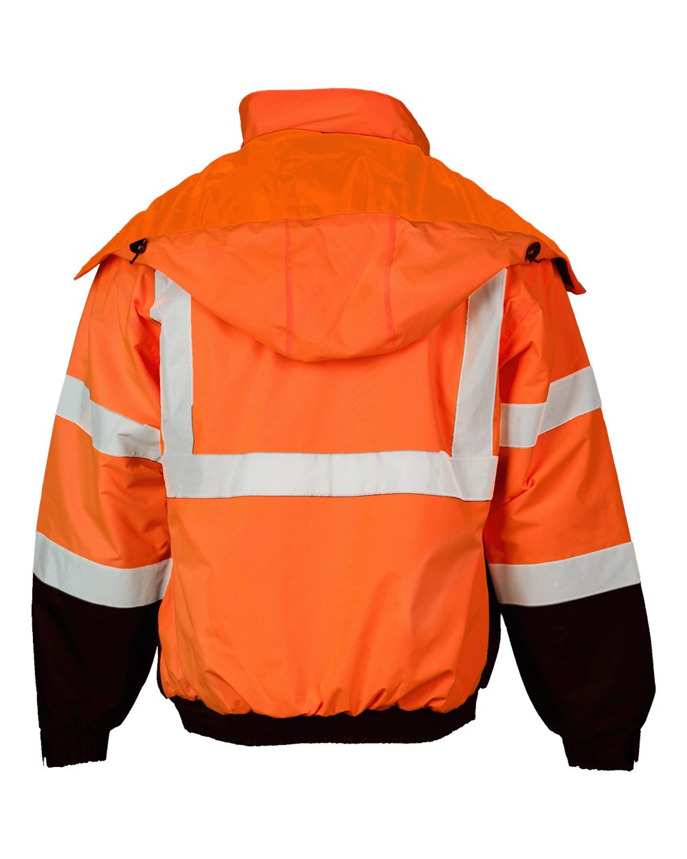 Rear View of Orange Economy Bomber Jacket - JS121-122
