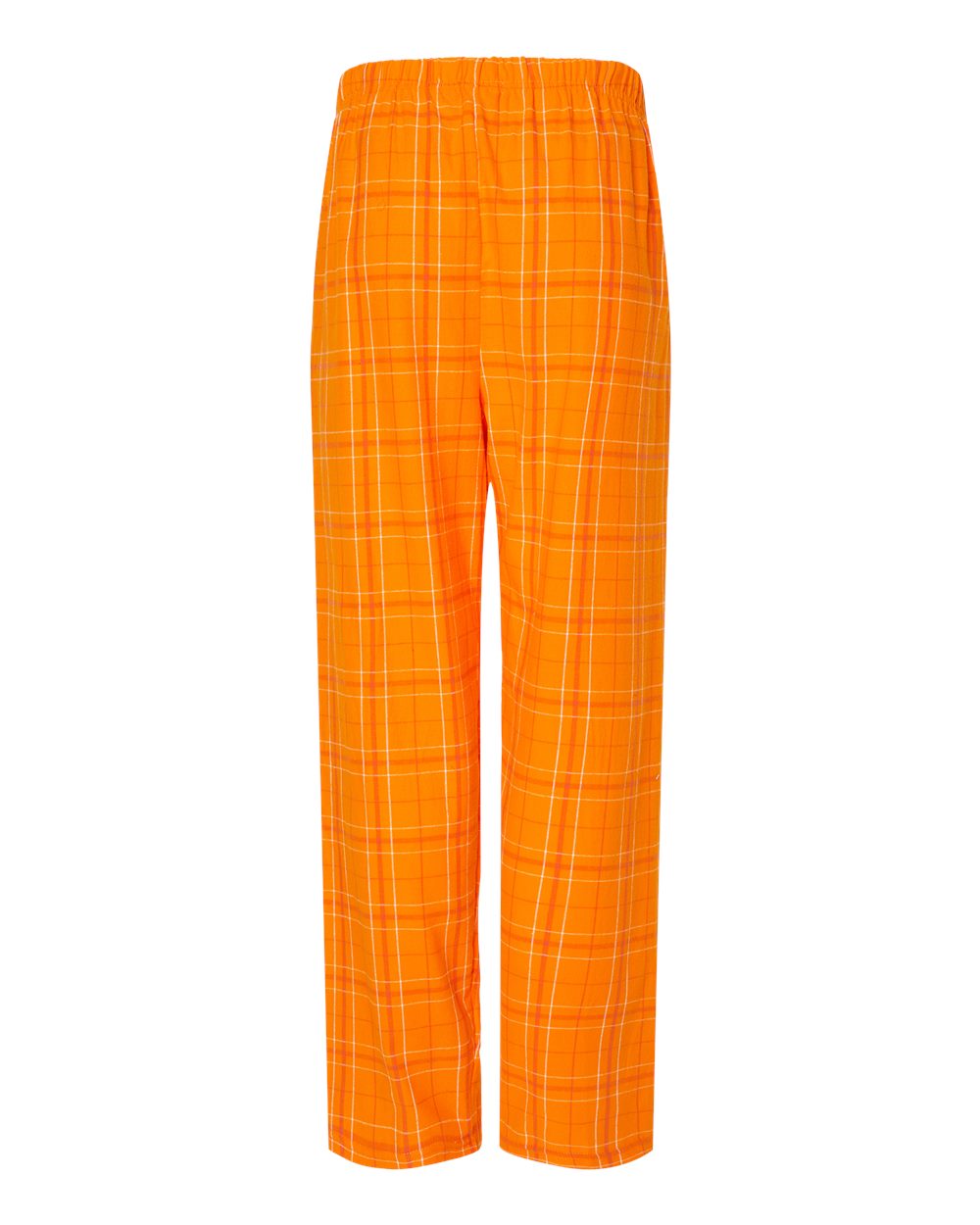 Front View of Orange Field Day Plaid Harley Flannel Pants - BM6624