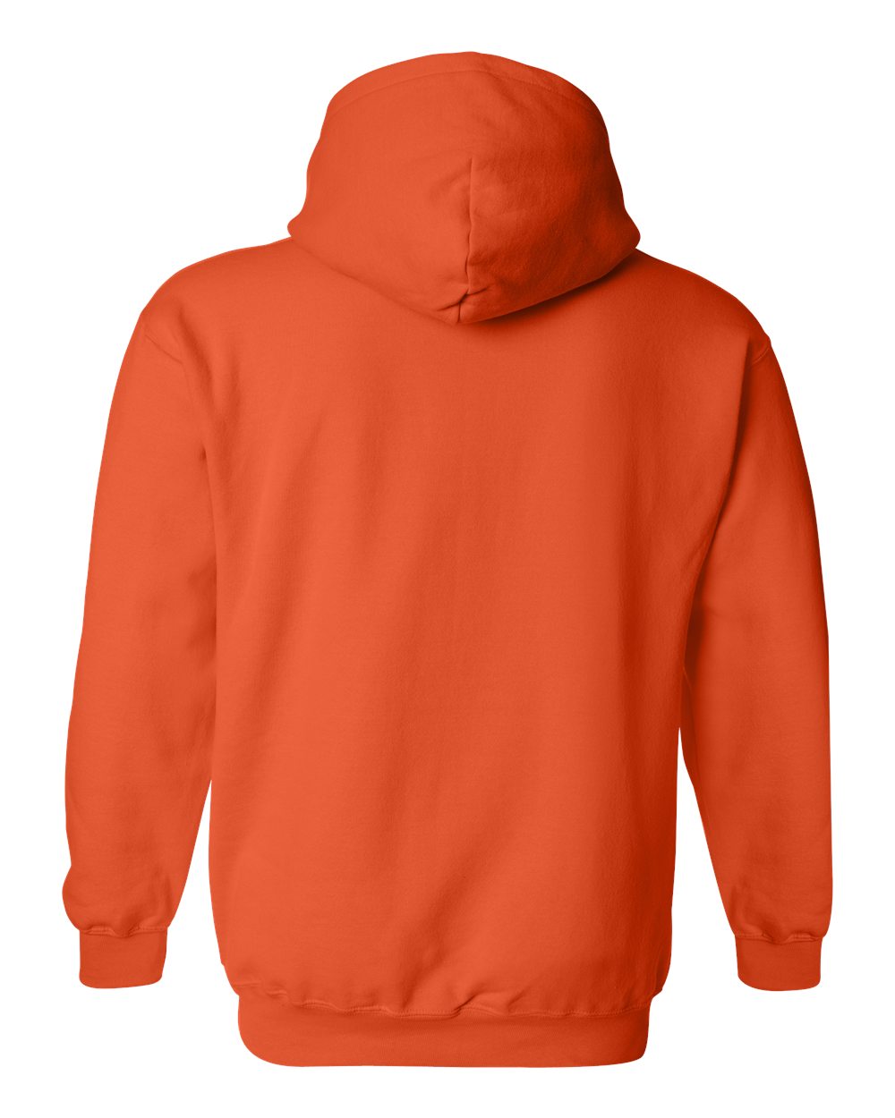 Rear View of Orange Heavy Blend™ Hooded Sweatshirt - 18500