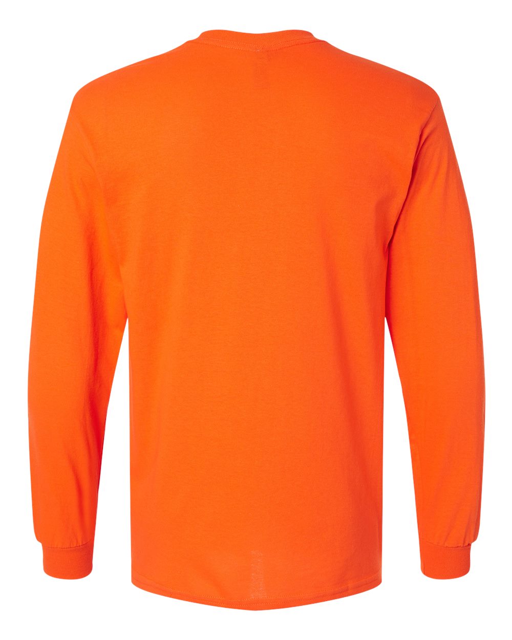 Front View of Orange Heavy Cotton™ Long Sleeve T-Shirt - 5400