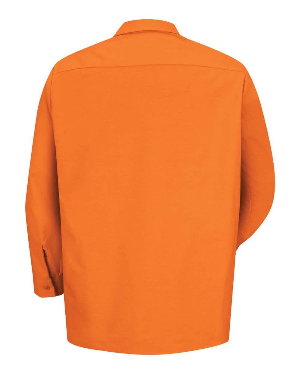 Front View of Orange Industrial Long Sleeve Work Shirt - Tall Sizes - SP14T