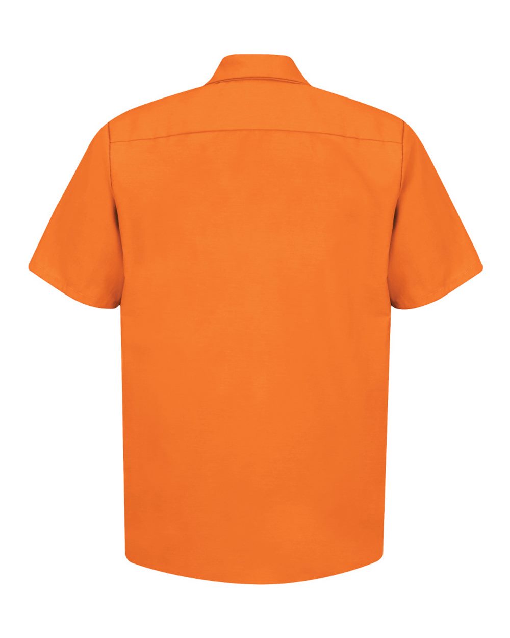 Front View of Orange Industrial Short Sleeve Work Shirt - SP24