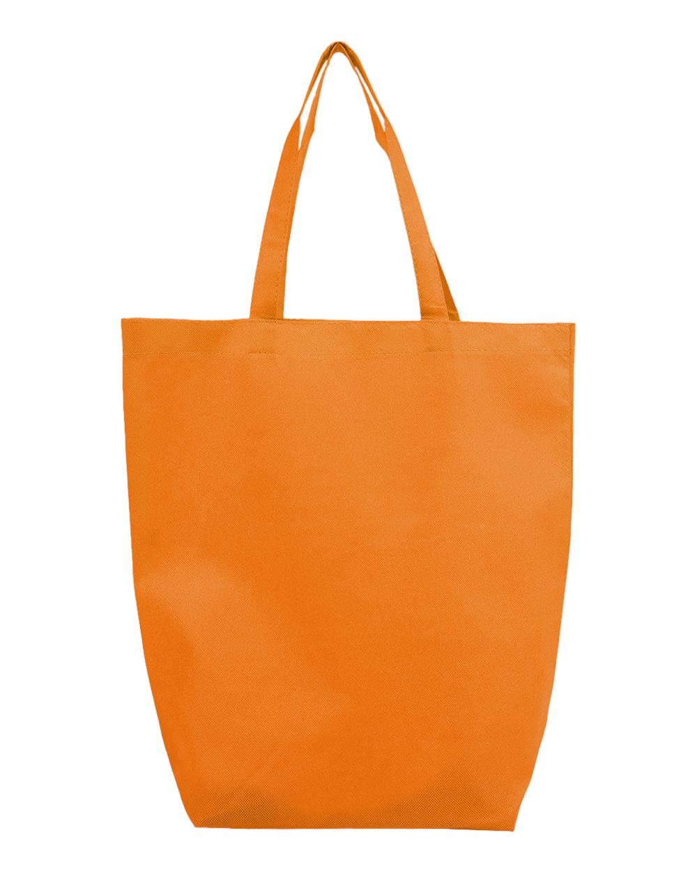 Front View of Orange Non-Woven Gusset Bottom Tote - Q1251