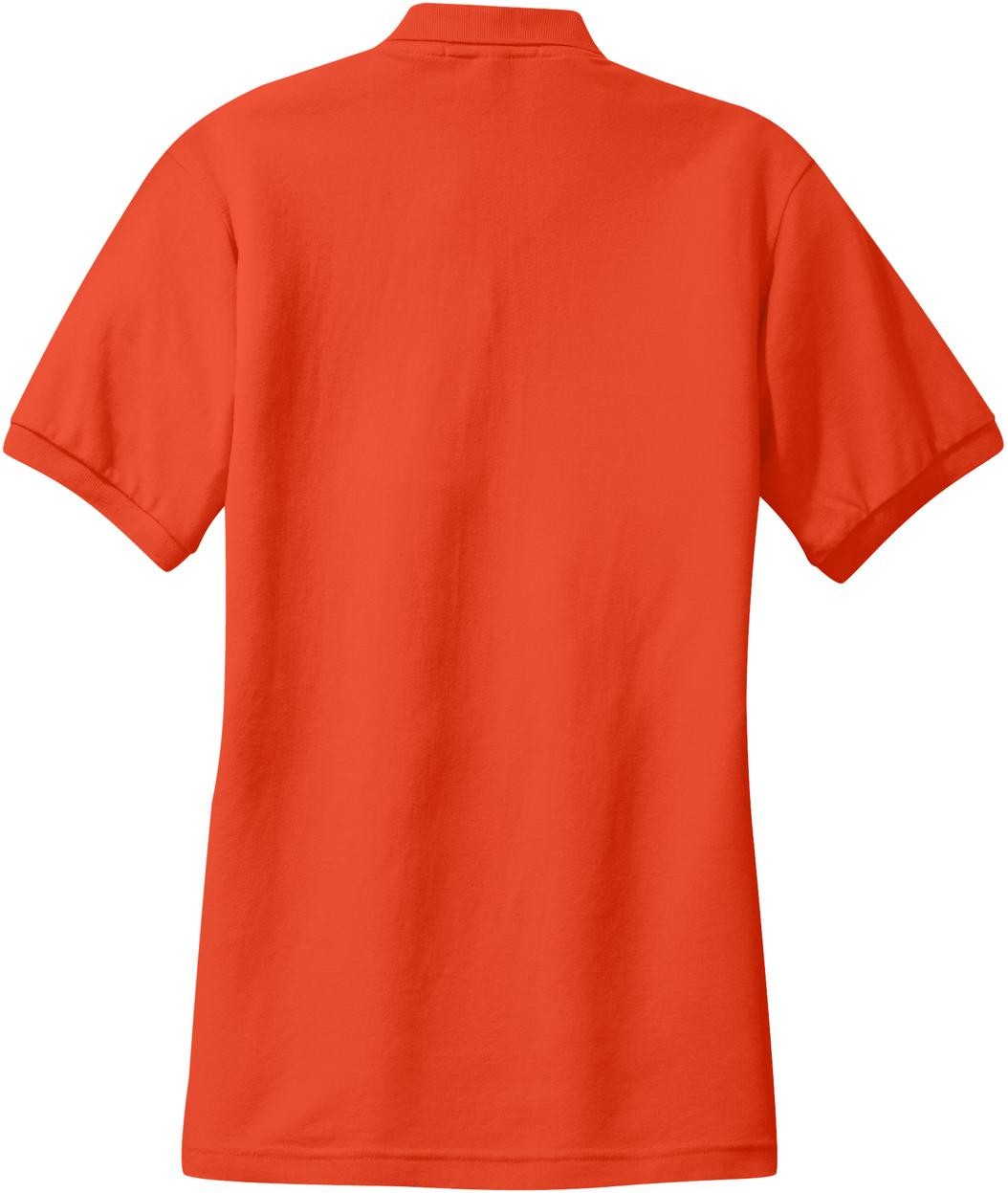 Front View of Orange Port Authority Women's Silk Touch Polo. L500