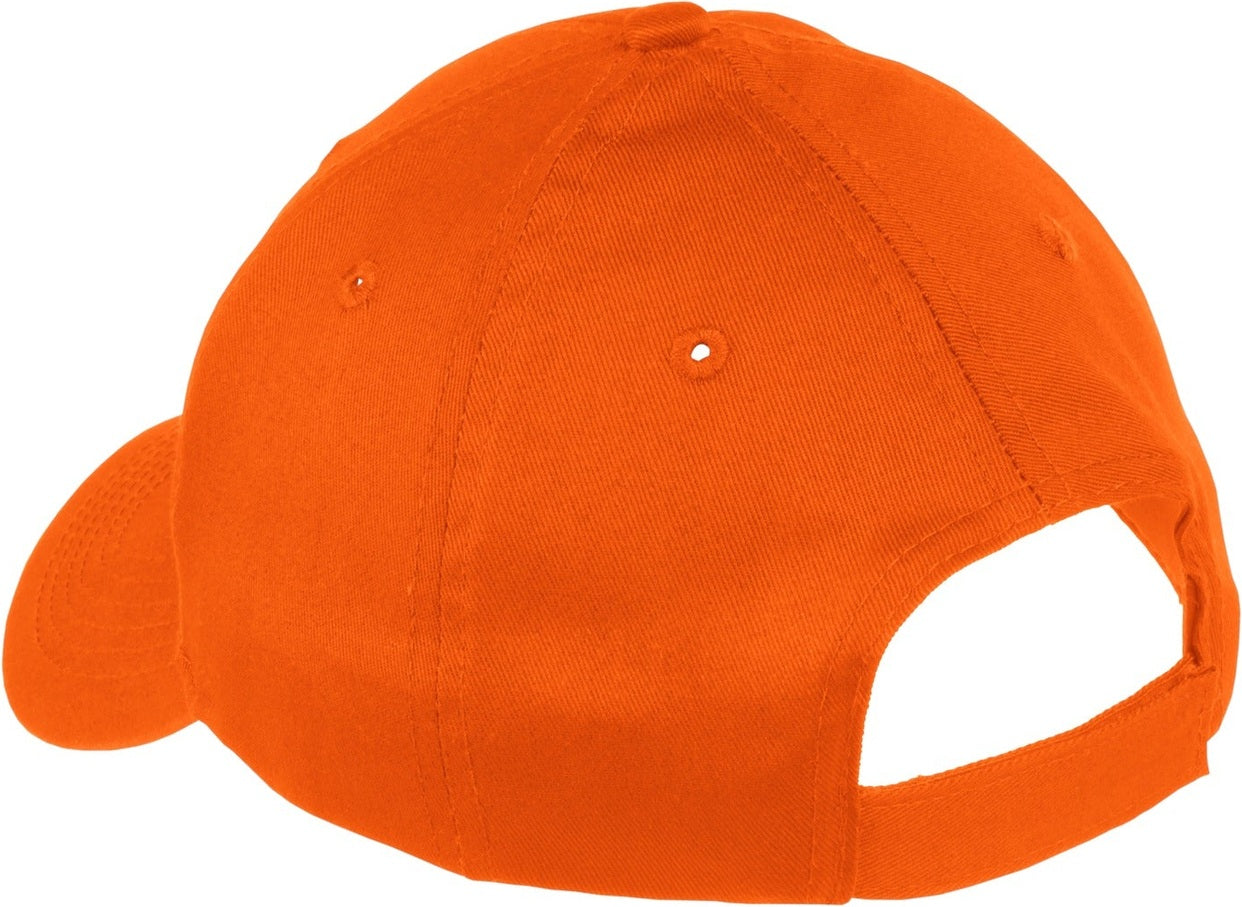 Orange Port Authority Youth Six-Panel Twill Cap. YCP80