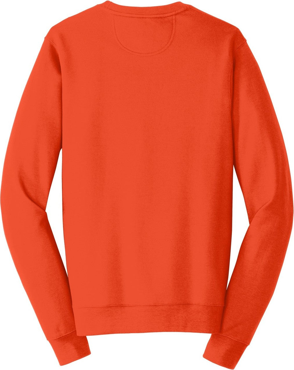 Front View of Orange Port & Co Fan Favorite Fleece Crewneck Sweatshirt. PC850