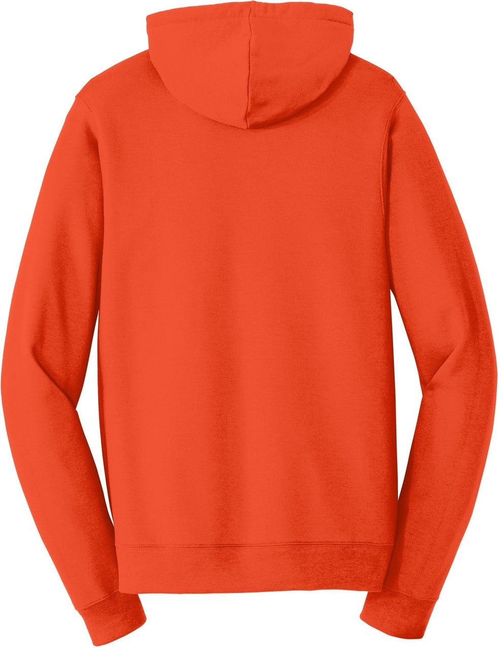 Front View of Orange Port & Co Fan Favorite Fleece Pullover Hooded Sweatshirt. PC850H