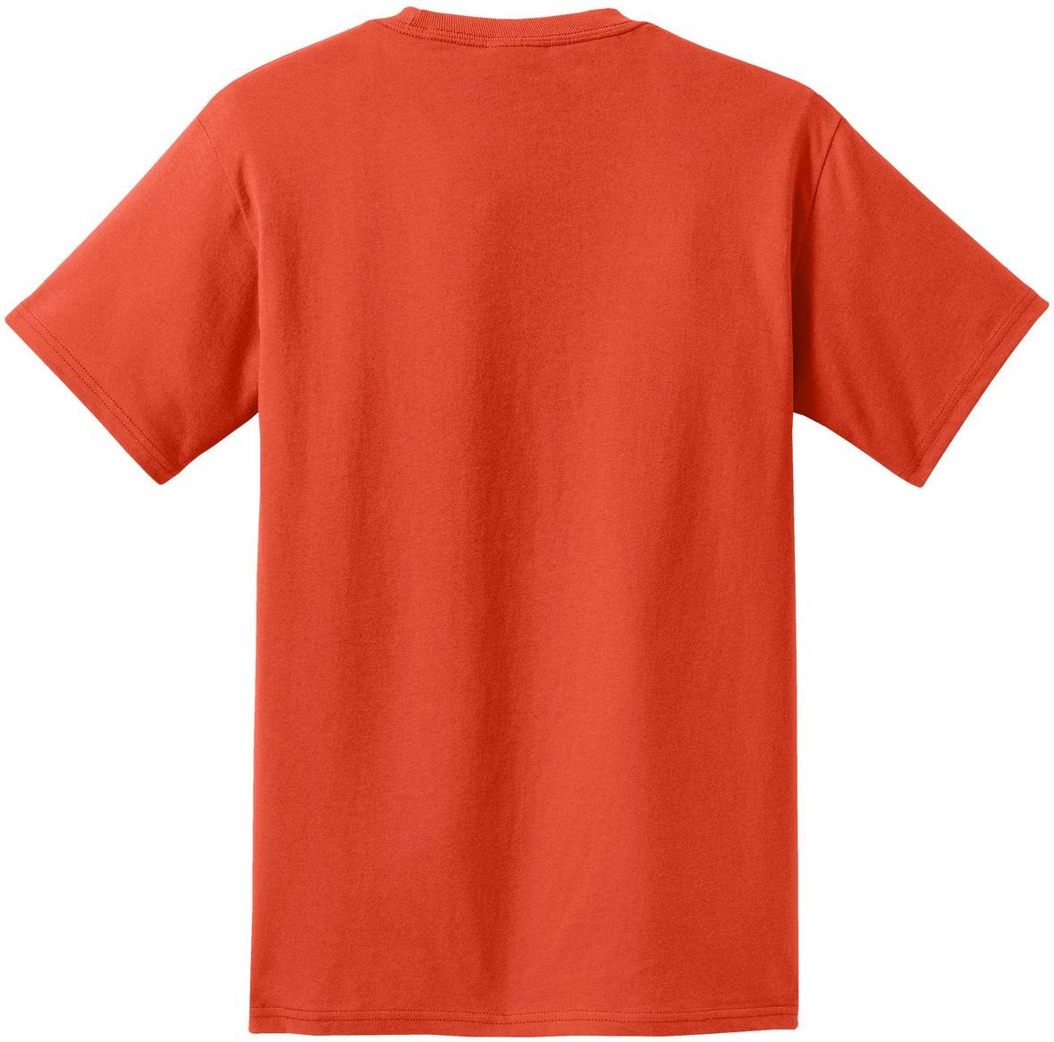 Front View of Orange Port & Co Tall Essential Pocket Tee. PC61PT