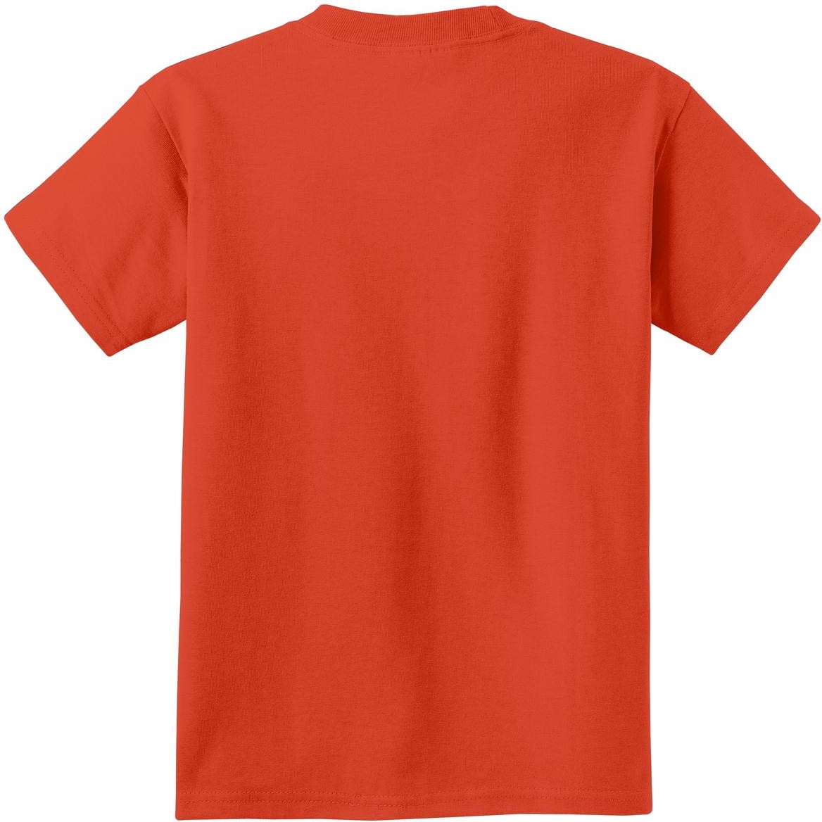 Front View of Orange Port & Co Youth Essential Tee. PC61Y