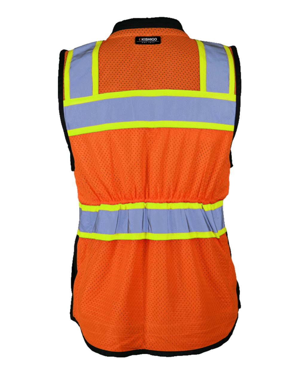 Rear View of Orange Premium Black Series® Women&#39;s Heavy Duty Surveyors Vest - S5021-5022