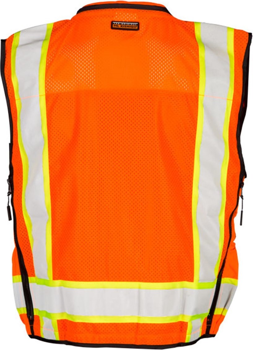 Rear View of Orange Professional Surveyors Vest - S5000-5001