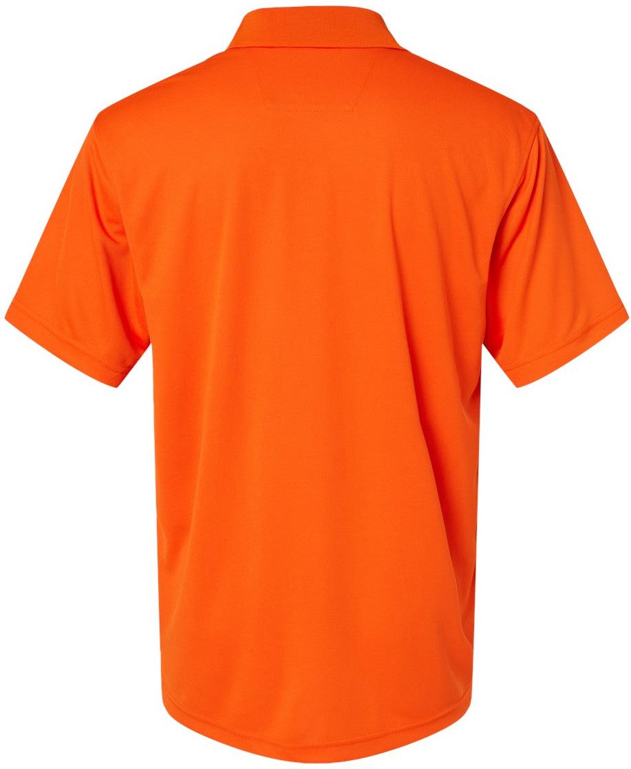 Rear View of Orange Saratoga Performance Mini Mesh Polo - 100