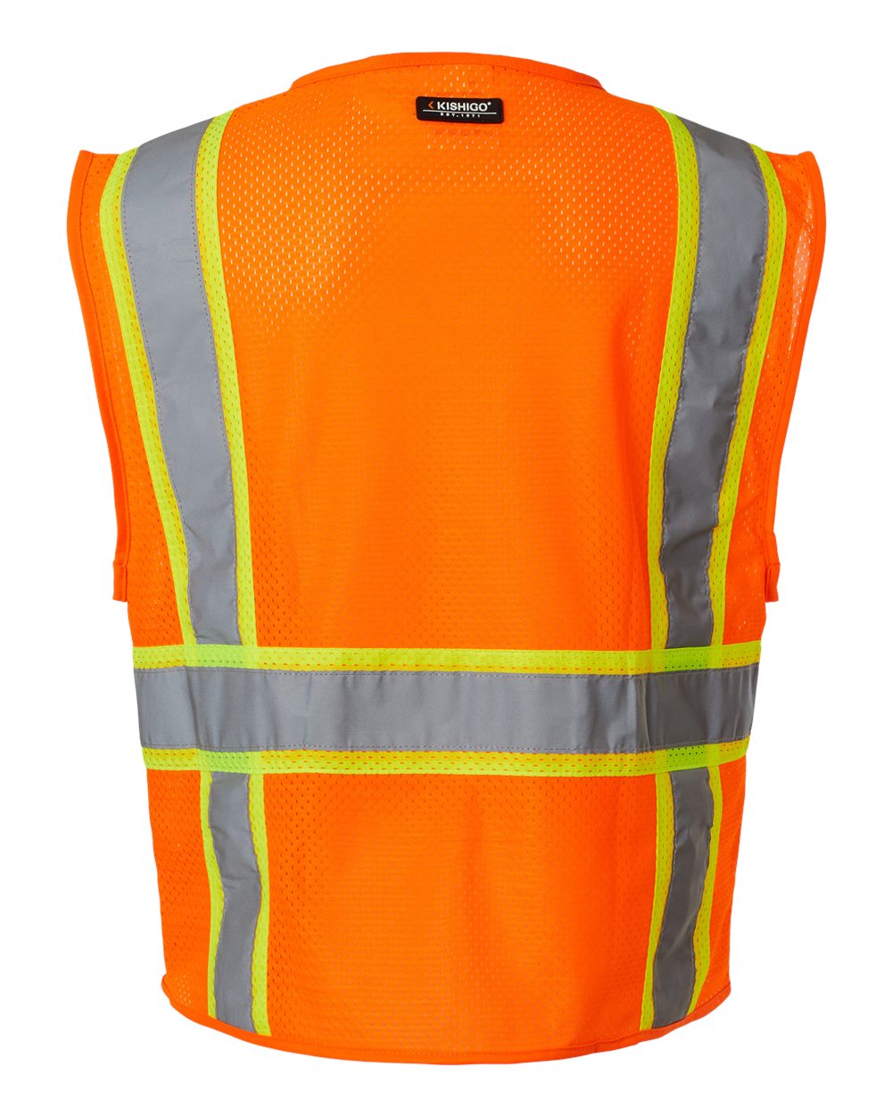 Front View of Orange Ultra-Cool™ Multi-Pocket Vest - 1195-1196