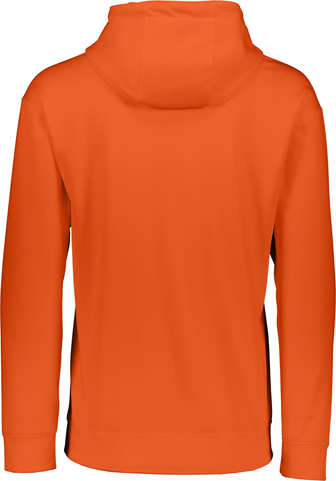 Rear View of ORANGE WICKING FLEECE HOOD SWEATSHIRT