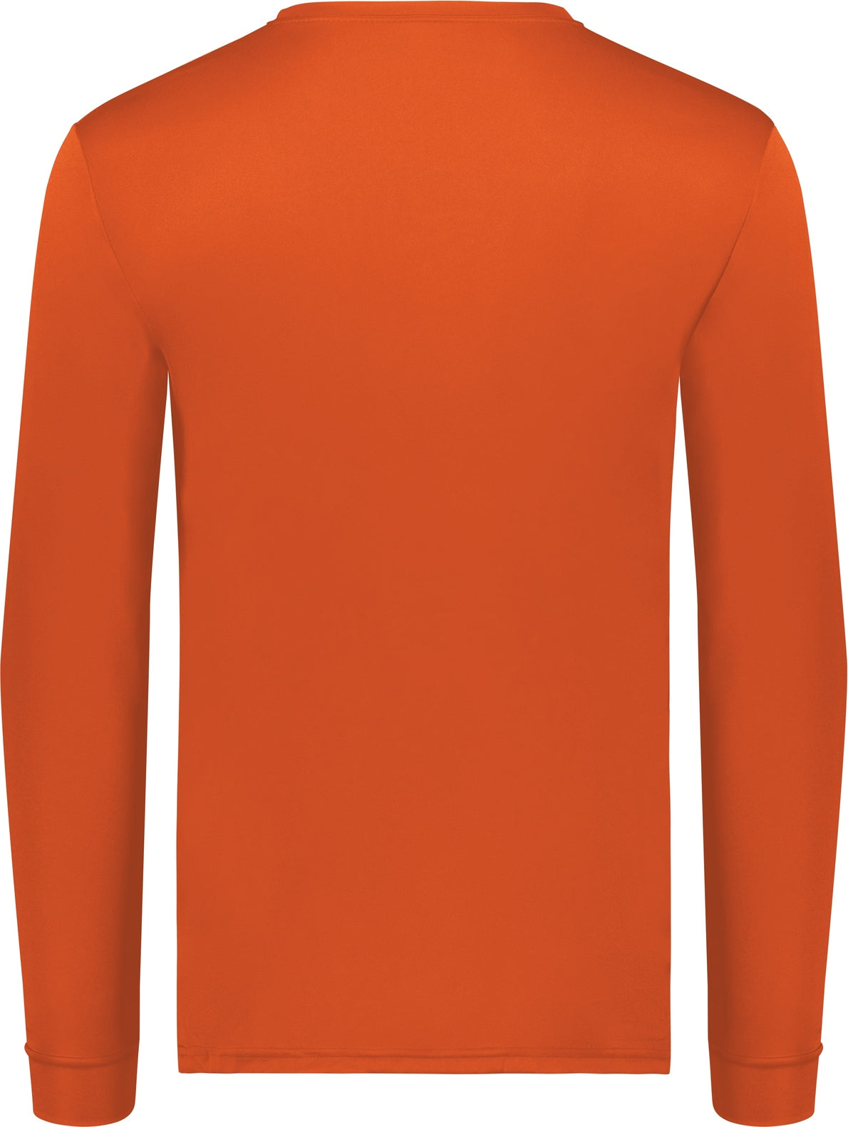 Rear View of ORANGE WICKING LONG SLEEVE T-SHIRT