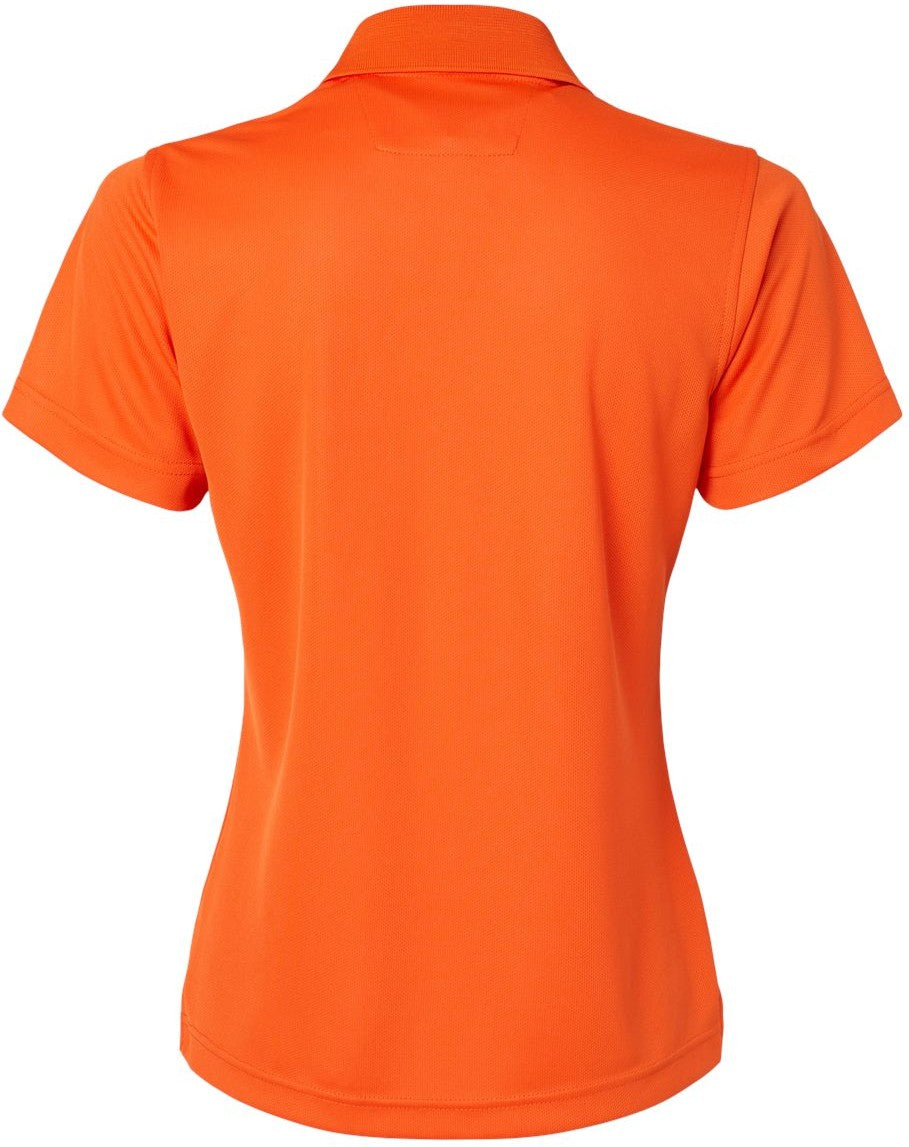 Rear View of Orange Women's Saratoga Performance Mini Mesh Polo - 104