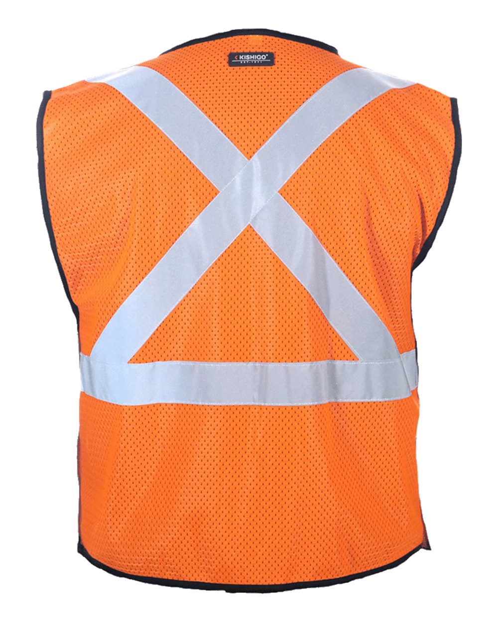 Front View of Orange X-Back Breakaway Vest - 1805-1806