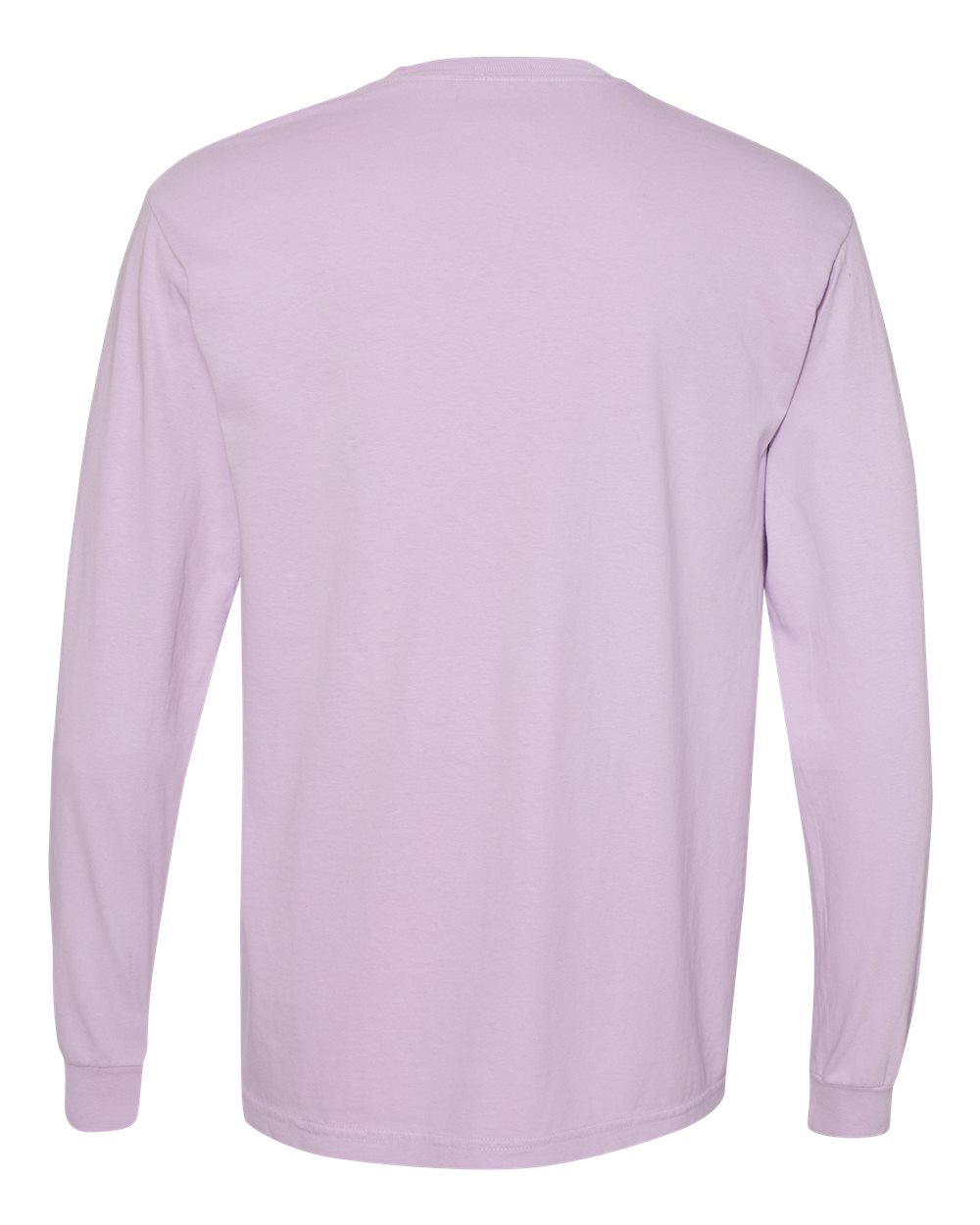 Front View of Orchid Garment-Dyed Heavyweight Long Sleeve Pocket T-Shirt - 4410