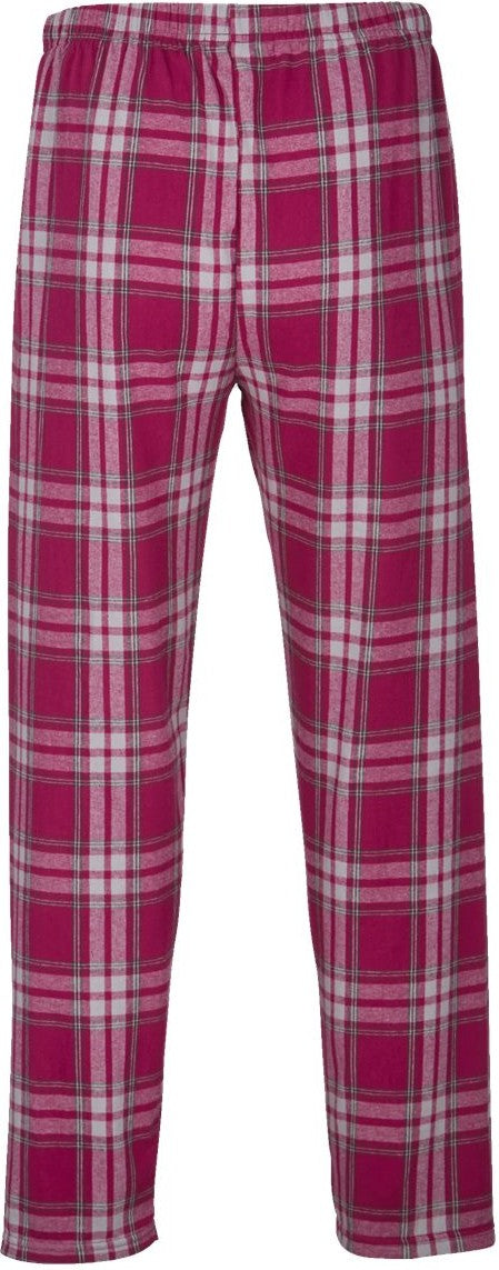 Front View of Orchid Metro Plaid Harley Flannel Pants - BM6624