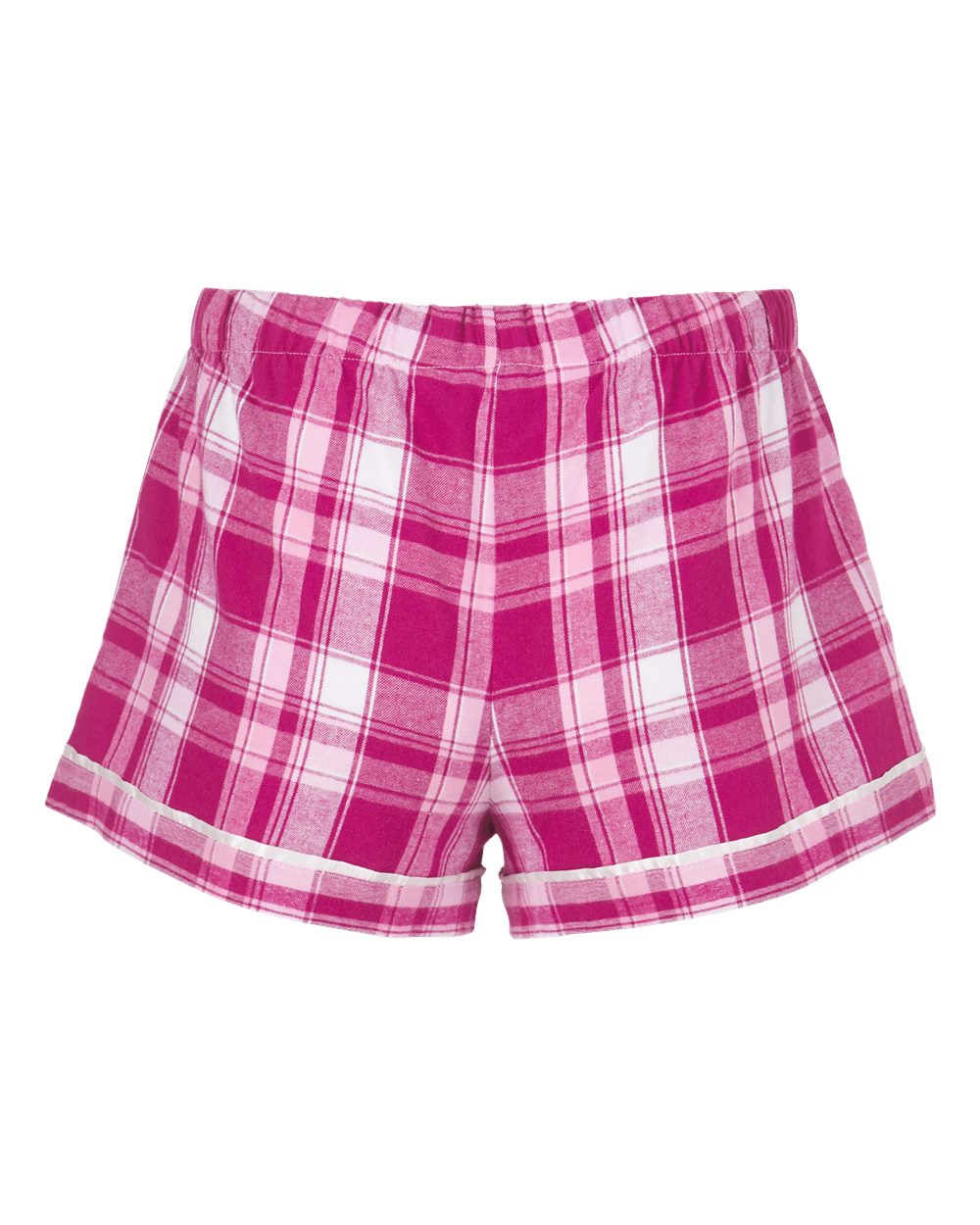 Front View of Orchid Sophia Plaid Women's Flannel Shorts - BW6501