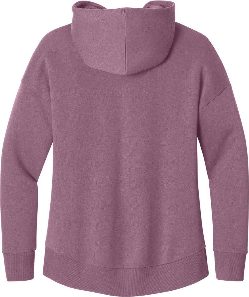 Front View of OrchidHaze District Women's Perfect Weight Fleece Drop Shoulder Full-Zip Hoodie DT1104