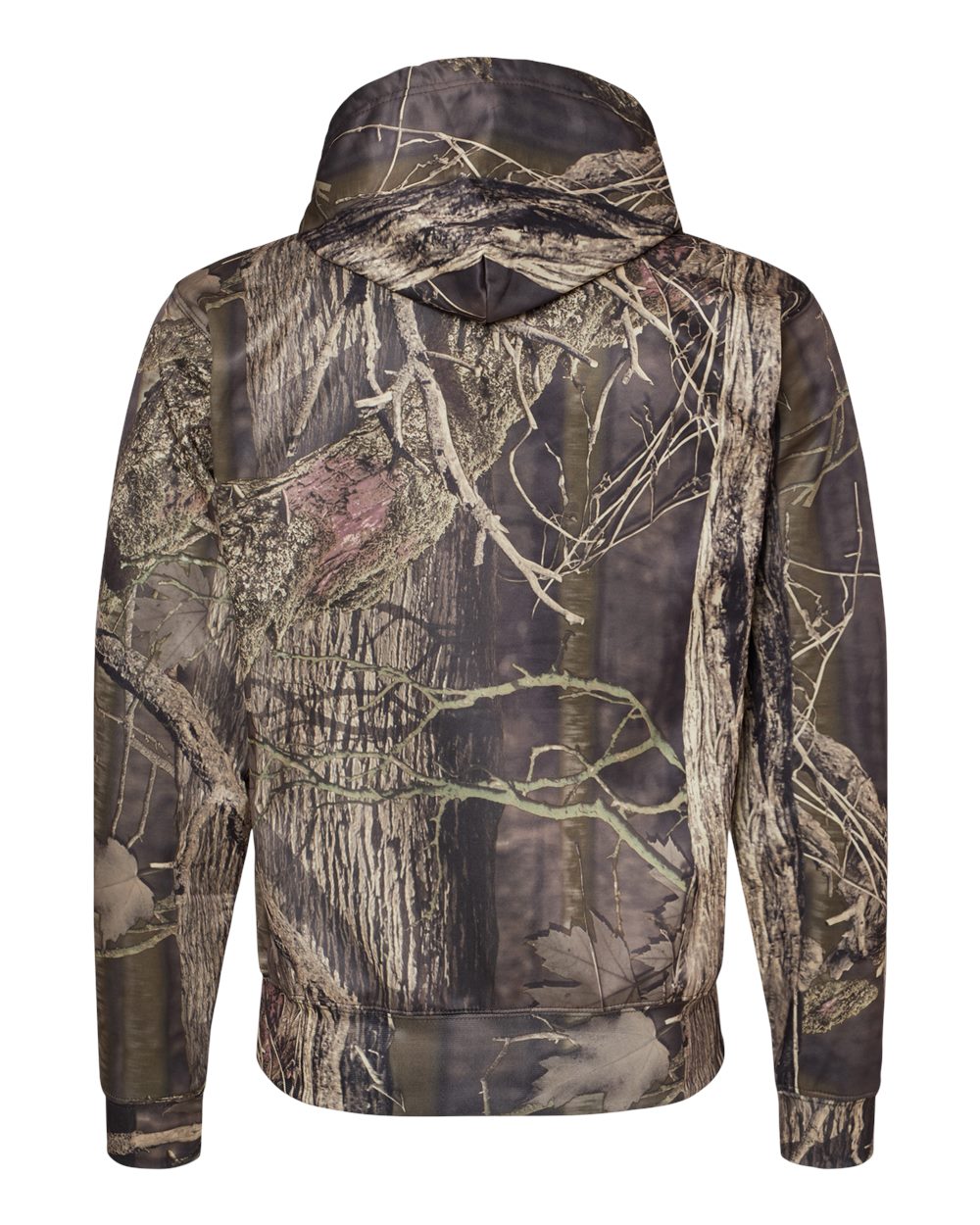 Front View of Outdoor Camo Polyester Tailgate Hooded Sweatshirt - 8615