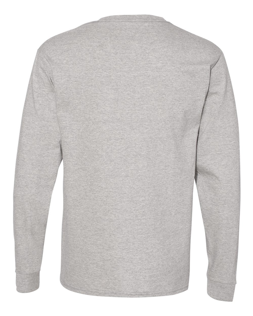 Front View of Oxford Grey Essential-T Long Sleeve T-Shirt - 5286