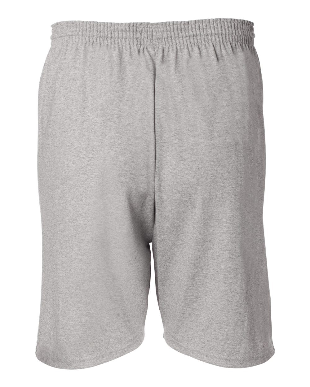 Rear View of Oxford Grey Heather Cotton Gym Shorts - 8187