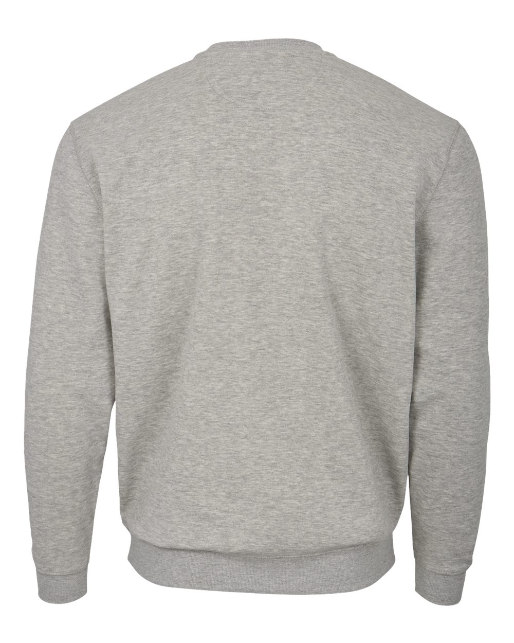 Front View of Oxford Heather Fleece Crew Pullover - BM5101