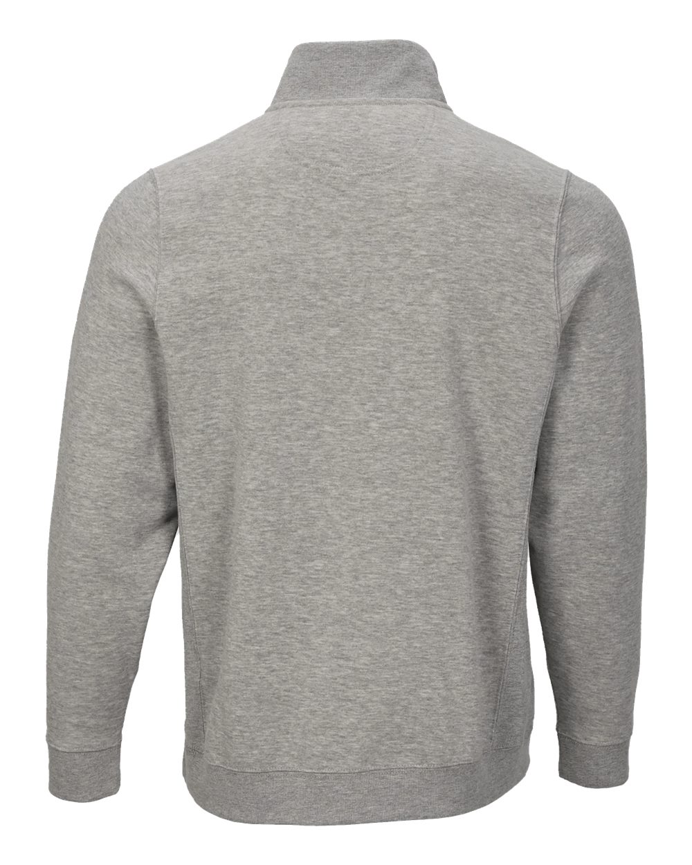 Front View of Oxford Heather Fleece Quarter-Zip Pullover - BM5202