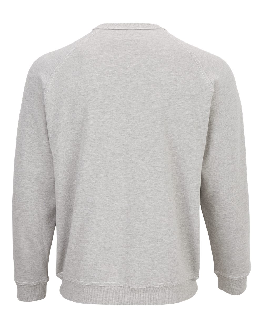 Front View of Oxford Heather French Terry Crew Pullover - BM5104