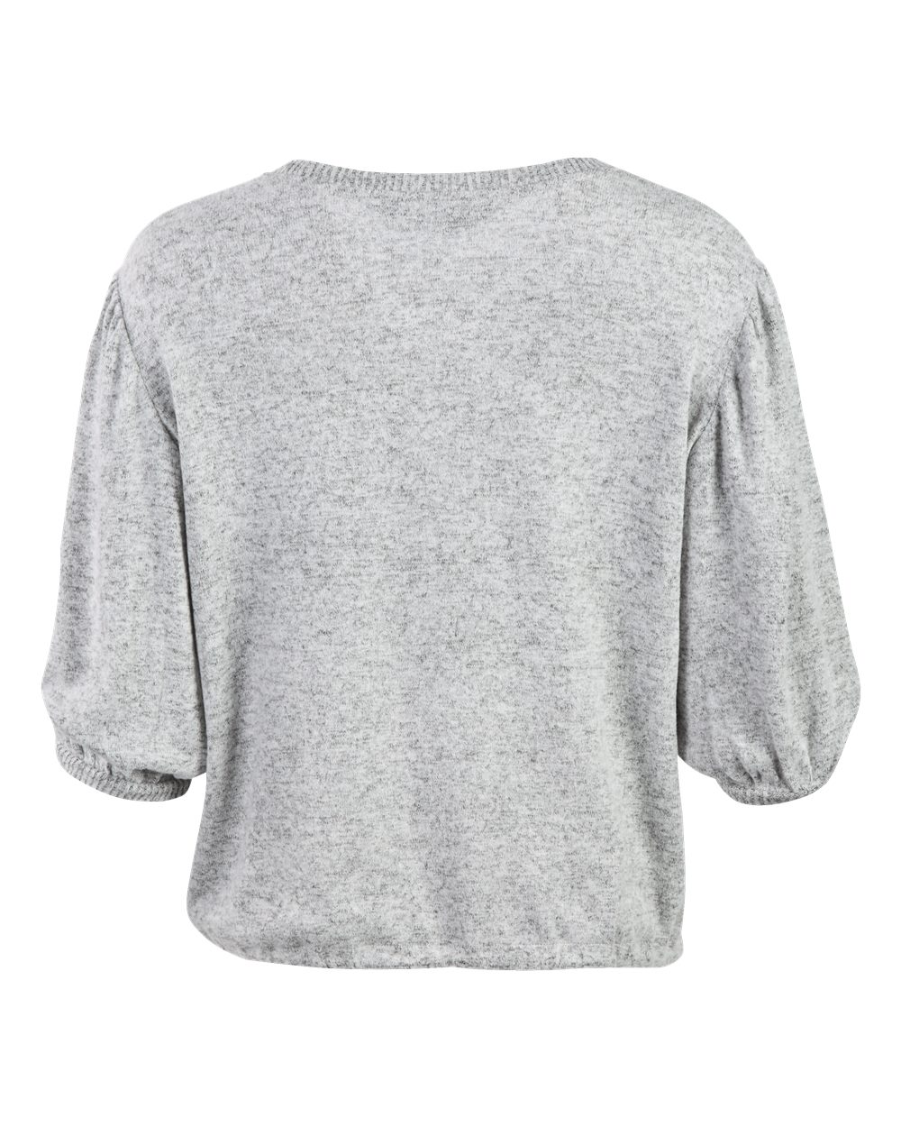 Rear View of Oxford Heather Women&#39;s Cuddle Puff Sleeve - BW1101