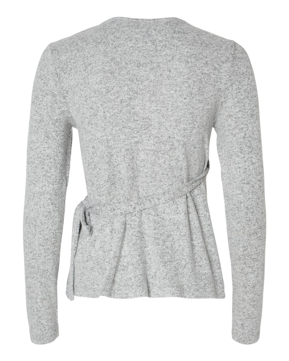 Front View of Oxford Heather Women's Cuddle Wrap Top - BW1301