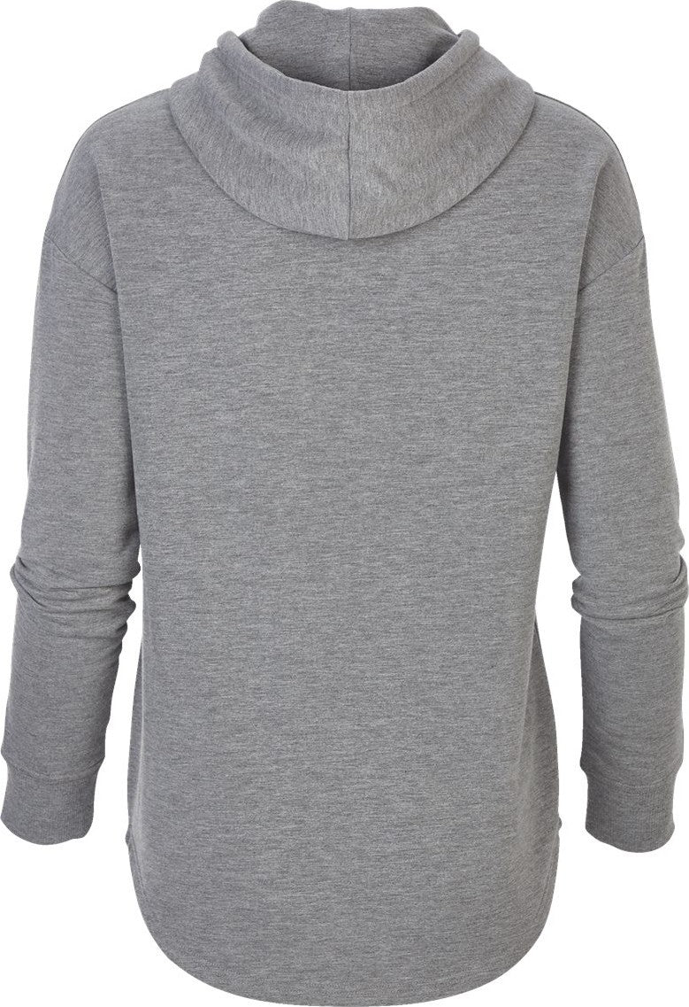Front View of Oxford Heather Women's Dream Fleece Hooded Pullover - BW5301