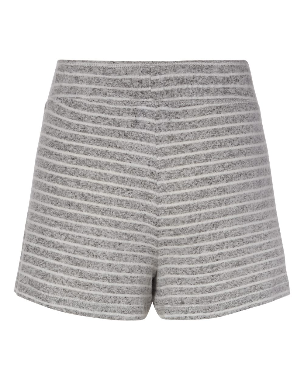 Front View of Oxford/ Natural Stripe Women's Cuddle Fleece Shorts - L11
