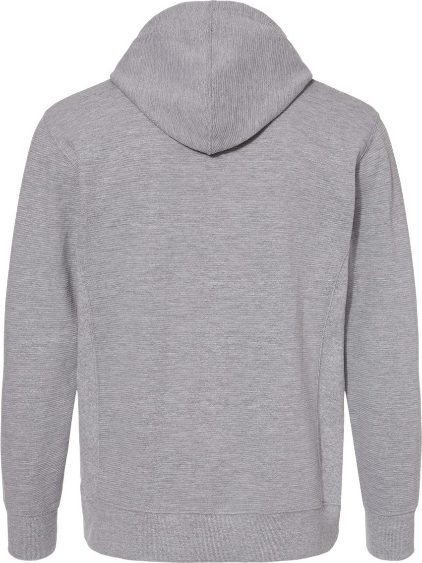 Front View of Oxford Ripple Fleece Hooded Sweatshirt - 8706