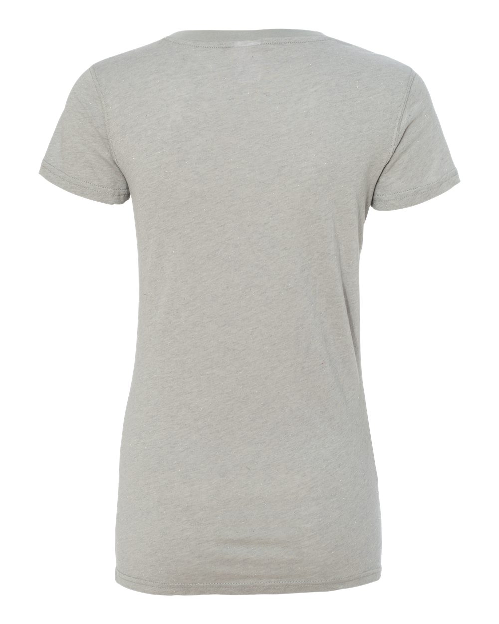 Rear View of Oxford/ Silver Women’s Glitter V-Neck T-Shirt - 8136