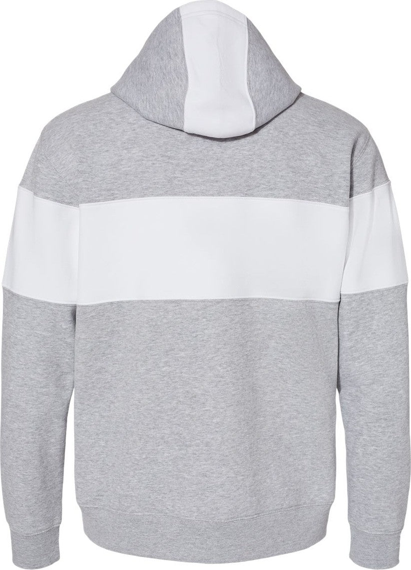 Front View of Oxford Varsity Fleece Colorblocked Hooded Sweatshirt - 8644