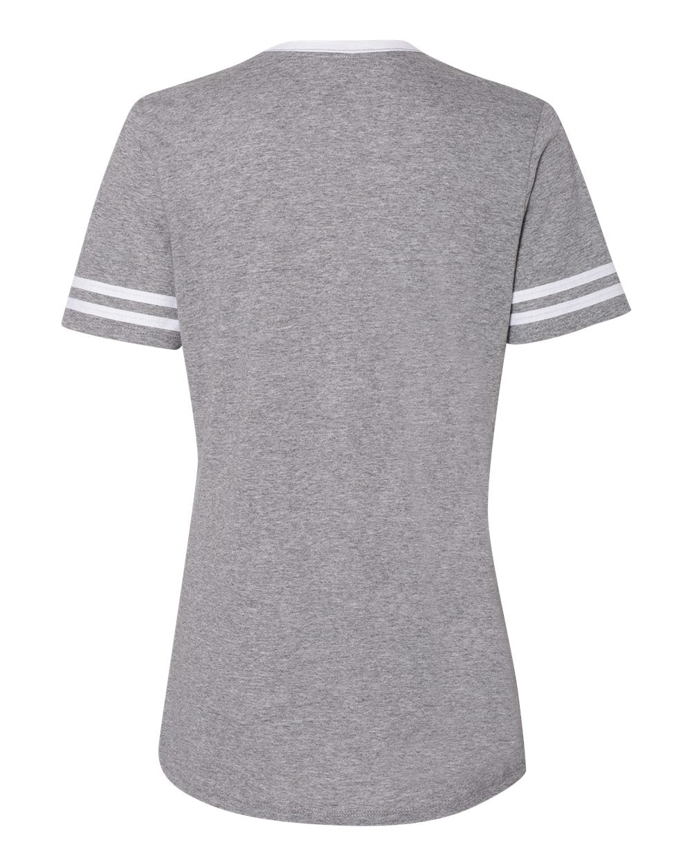 Front View of Oxford/ White Women's Varsity Triblend V-Neck T-Shirt - 602WVR