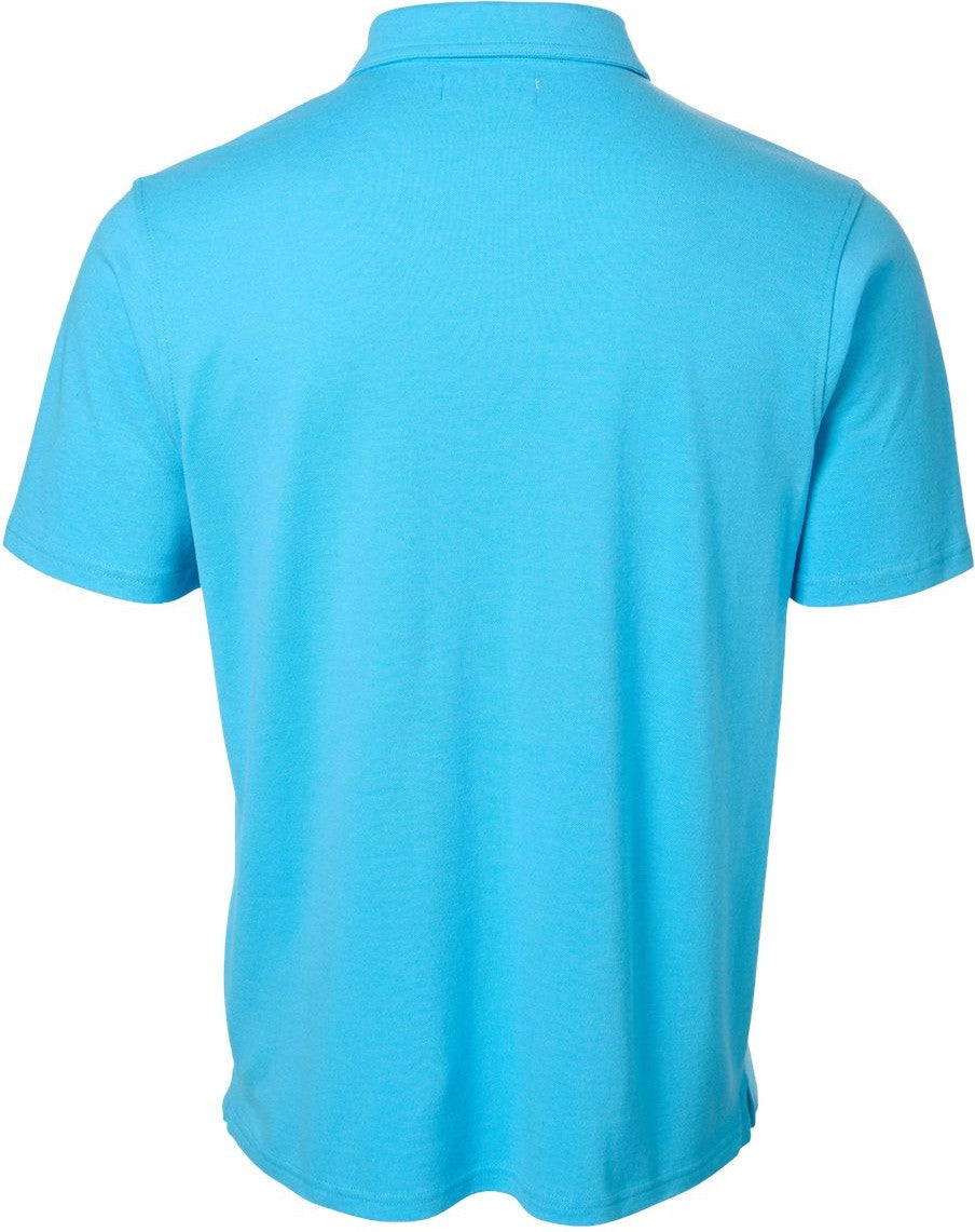 Front View of Pacific Blue Pique Polo - BM2301