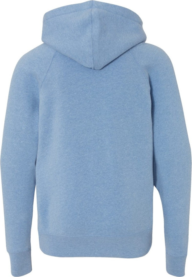 Front View of Pacific Youth Lightweight Special Blend Raglan Hooded Sweatshirt - PRM15YSB