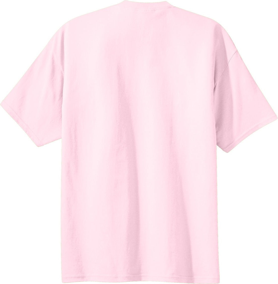 Front View of Pale Pink Port & Co Essential Tee. PC61