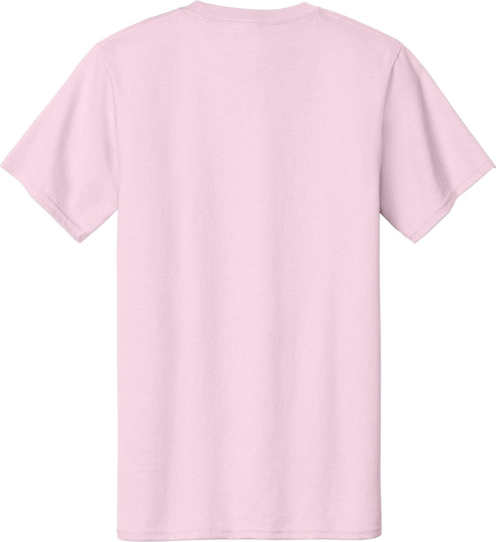 Rear View of Pale Pink Port & Co Essential Tee. PC61
