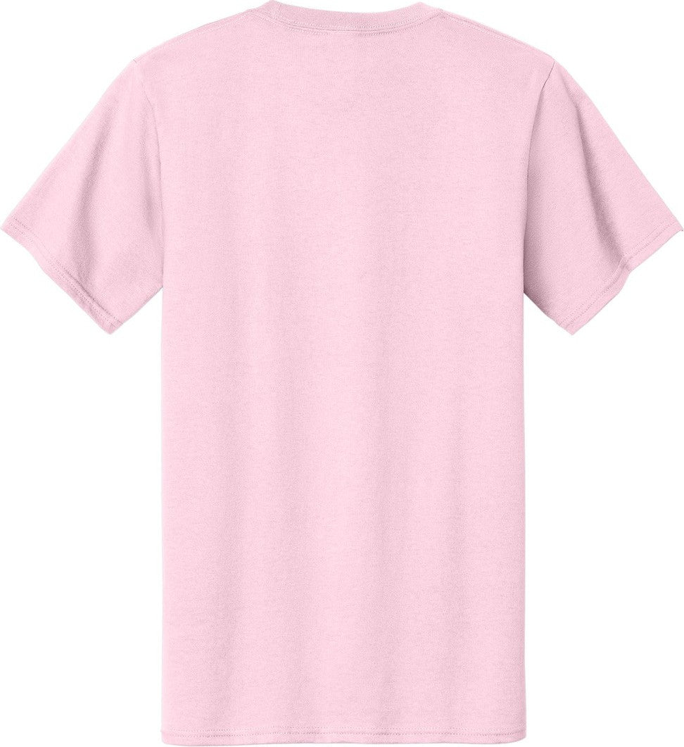 Front View of Pale Pink Port & Co Tall Essential Tee. PC61T