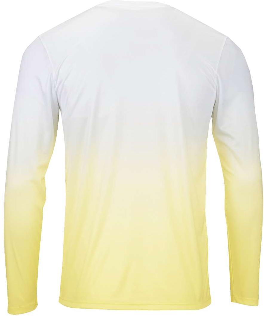 Rear View of Pale Yellow Maui Performance Long Sleeve T-Shirt - 233